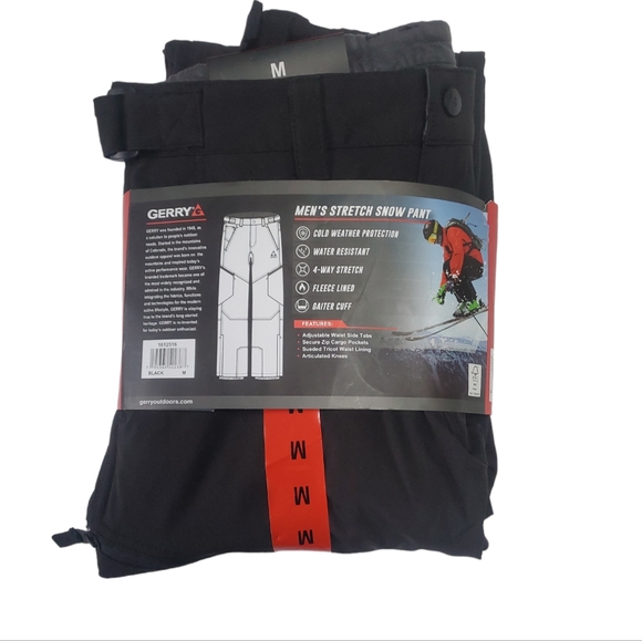 Men's Gerry Snow Snowboard Ski Fleece Lined Stretch Pants Black Size M NWT - Picture 8 of 14